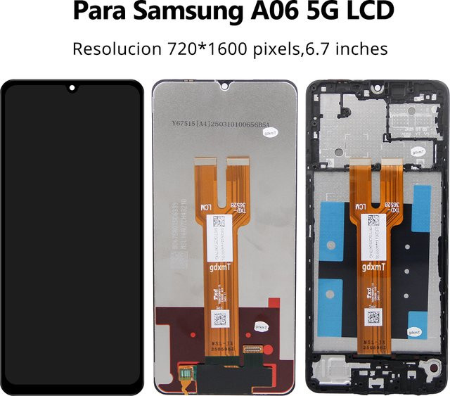 Samsung LCD-Touchscreen-Display mit Rahmen für Galaxy A06 A065F A065M SM-A066B 4G/5G, 6,7 Zoll, Schwarz - Bild 1