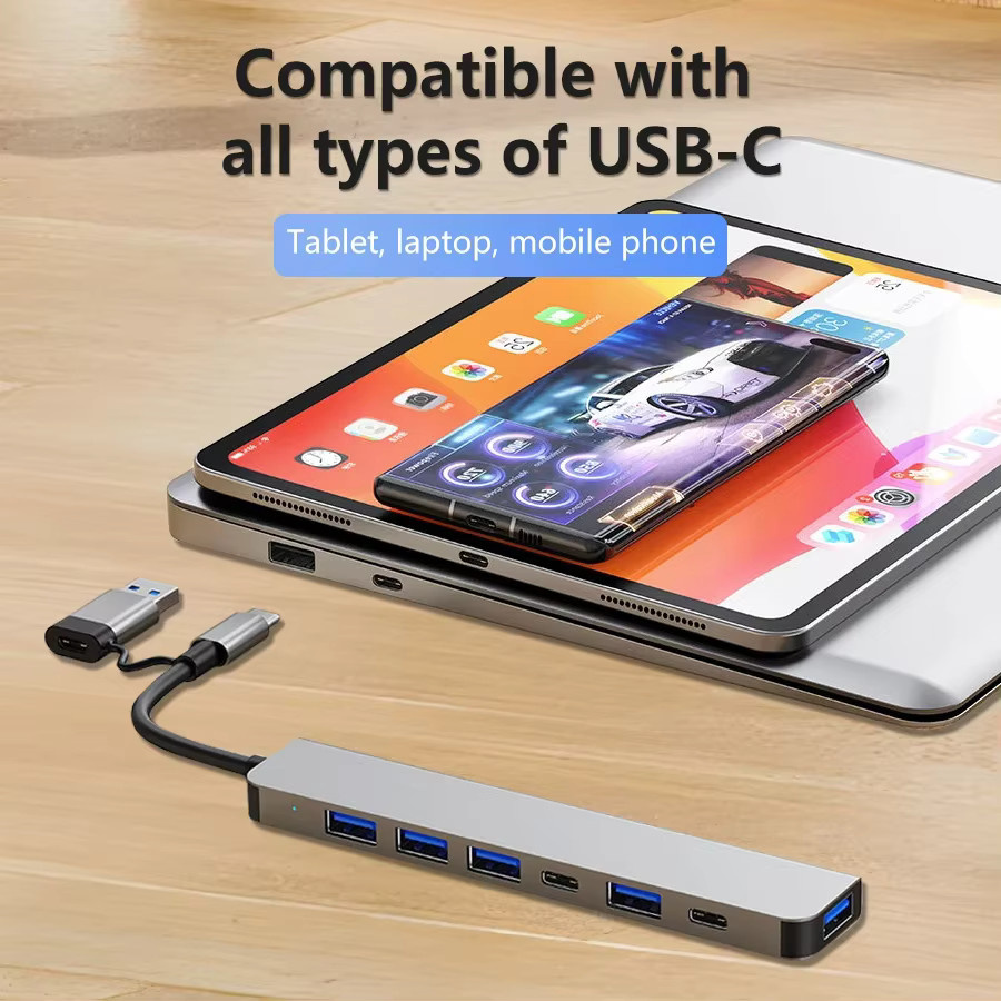 GGBEE 8-in-1 USB-C-Hub mit 4 USB-Anschlüssen, 1 USB-C-Anschluss sowie TF/SD-Kartenleser, kompatibel mit MacBook Pro - Bild 4