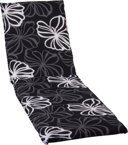 BEO Liegenauflage Barcelona Blumenmuster in Schwarz-Weiß, Breite: 60 cm, Länge: 193 cm - Bild 1