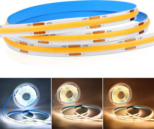 CHNAITEKE COB LED Streifen Licht Weiß, 10m Länge, 320 LEDs/m, 12V - Bild 1