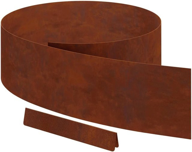 vidaXL Raseneinfassung aus wetterfestem Stahl in Rost-Optik, 4 Stück, H x B x T: 15 x 450 x 0,05 cm - Bild 1