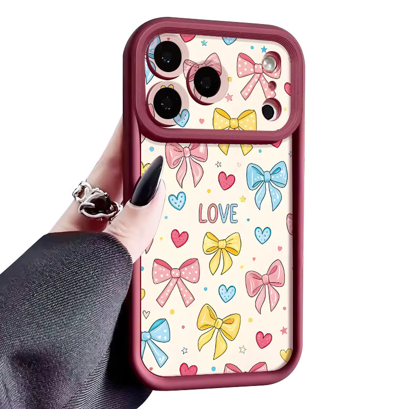 MOESOE Handyhülle mit buntem Schleifenmuster für iPhone 17e 17 16 15 14 13 Pro Max aus stoßfestem TPU Silikon in Multicolour - Bild 3