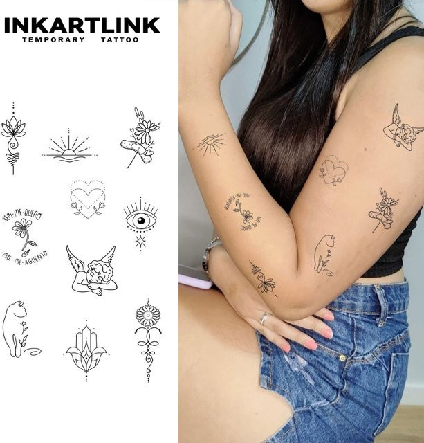 INKARTLINK Temporäre Tattoo Aufkleber, Wasserdicht - Bild 1