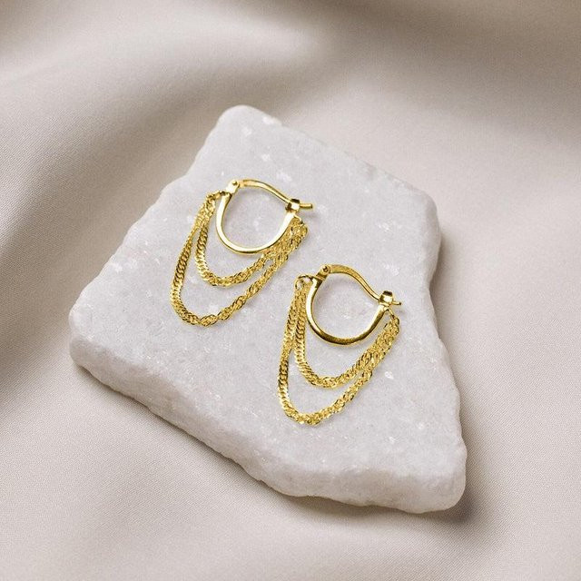 YIRAN Jewelry Quastenohrringe, Kupfer, Gold, Damen - Bild 1