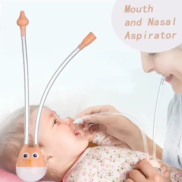 Vvocci Baby-Nasensauger mit Mundabsaugung aus Silikon und Kunststoff in Orange - Bild 1