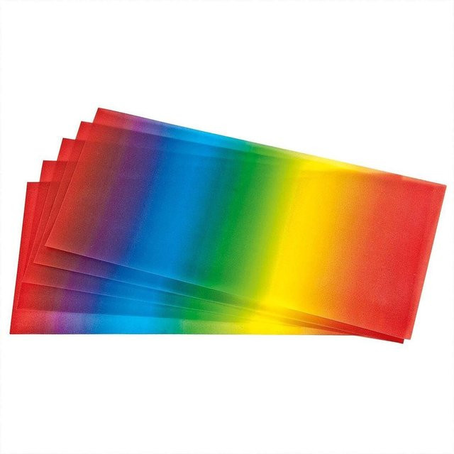 folia Laternenzuschnitte Transparentpapier Regenbogen, 25 Bogen, Mehrfarbig, B: 22 cm, H: 51 cm - Bild 1