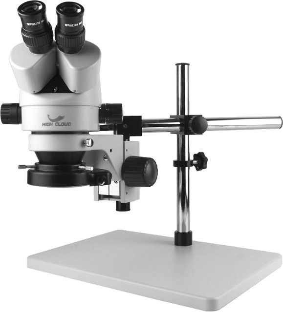 Simul-Brenn 7X-45X Kontinuierliches Zoom Stereo Trinokulares Mikroskop mit CTV Adapter und Barlow Objektiv für Telefon, Labor und PCB Reparatur von HIGH CLOUD - Bild 1
