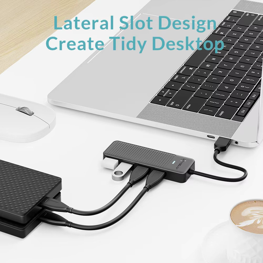 PHIXERO 4-in-1 USB 3.0 Hub Adapter mit 5 Gbit/s, Ultra-Slim OTG USB-C Expansion Dock mit PD 100W für PC und Computer Zubehör - Bild 2