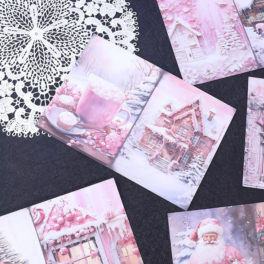 8 Blatt Weihnachts-Bastelpapier A5, einseitig gemustertes Dekorationspapier in Multicolour für Scrapbooks, DIY-Alben und Kartenherstellung - Bild 3