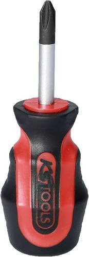 KS Tools ERGOTORQUEplus Kreuzschlitz-Schraubendreher PH 2, kurz, rot - Bild 1