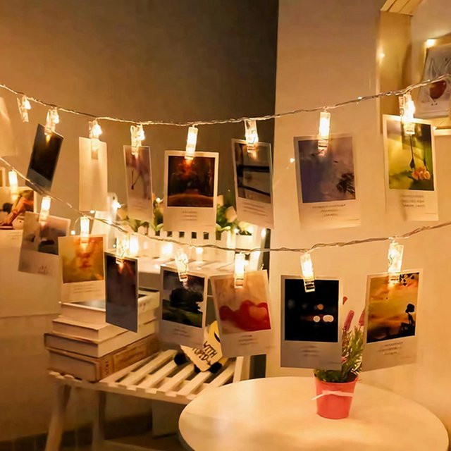 Peach Forest LED Foto Clip Lichterkette in Warmweiß für Hochzeit und Party - Bild 1