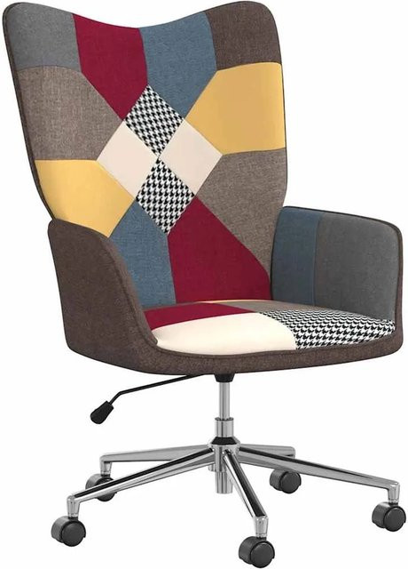 vidaXL Relaxsessel Patchwork aus Stoff in Grau und Multicolour, B/T/H: 69,0 x 102,0 x 61,5 cm - Bild 1