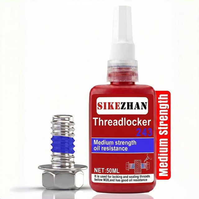 SIKEZHAN Schraubensicherungsmittel Blau mit mittlerer Festigkeit für Muttern und Schrauben, korrosionsbeständiger Metallkleber zur Befestigung von Verbindungselementen - Bild 1