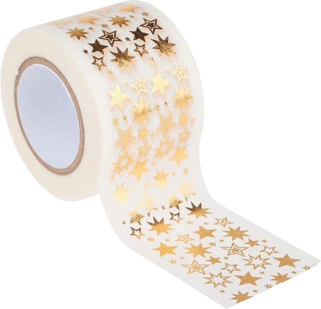 URSUS Masking Tape Sterne in Cremeweiß und Gold aus Papier für Weihnachten - Bild 1