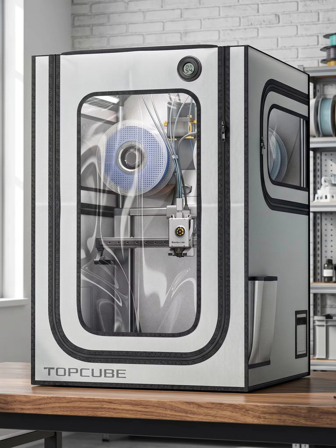 YOOPAI 3D-Drucker-Gehäuse für Bambu Lab A1 und A1 Mini Combo, wasserdicht und geräuschreduzierend mit LED-Licht, Schwarz - Bild 7