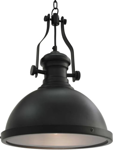 vidaXL Deckenleuchte Schwarz Rund aus Acryl im industriellen Design mit E27 Fassung, Durchmesser: 40 cm, Höhe: 31 cm - Bild 1