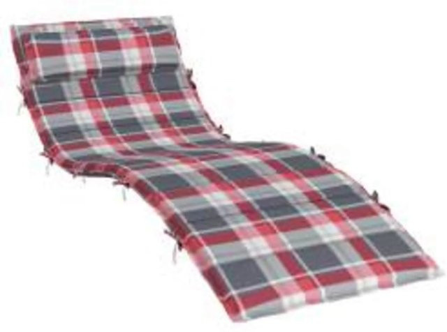 vidaXL Sonnen-Lounger Kissen aus Oxford-Stoff in Rot und Grau, B/T/H: 180 x 60 x 4 cm - Bild 1