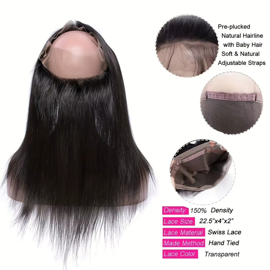 Linhua Full Lace Frontal Perücke, 100 % brasilianisches Echthaar, Damen - Bild 3