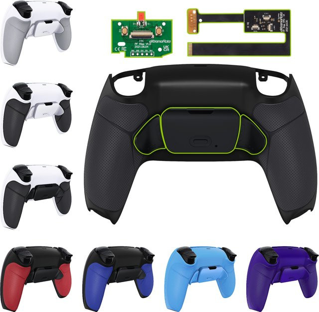 eXtremeRate Back Paddles Remap Kit für PS5-Controller BDM-010 und BDM-020, Remappable Rise Back Buttons Upgrade Board in Schwarz und Rot - Bild 1