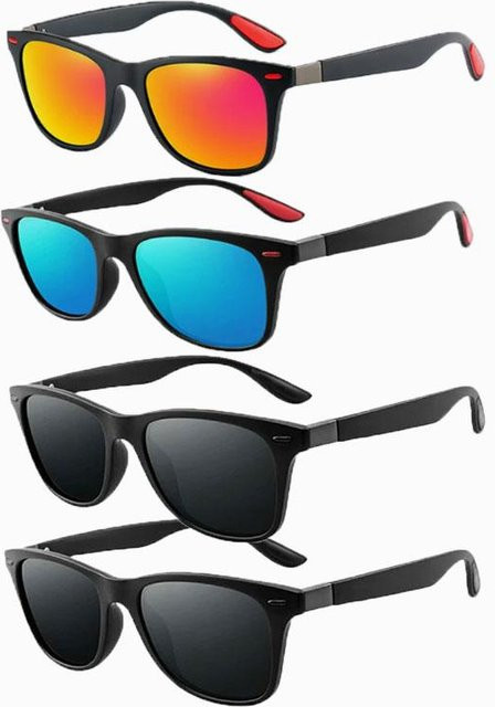 Vintage Sonnenbrille, Unisex, Vollrand, rechteckig, Kunststoff, black - Bild 1