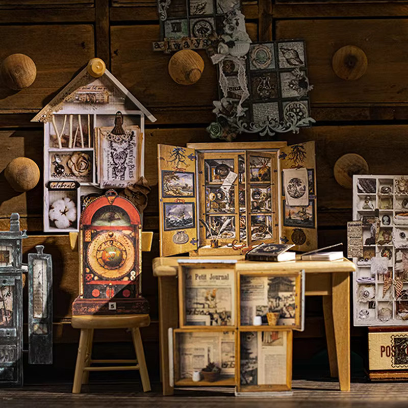 Mr. Paper Retro-Aufkleber im Vintage-Design, 10 Blatt, Mehrfarbig - Bild 3