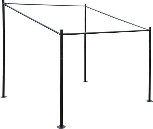 BERLINLODGE Anbaupergola aus Stahl in Schwarz, moderne Terrassenüberdachung als Garten Pavillon, H x B x T: 284 x 310 x 295 cm - Bild 1