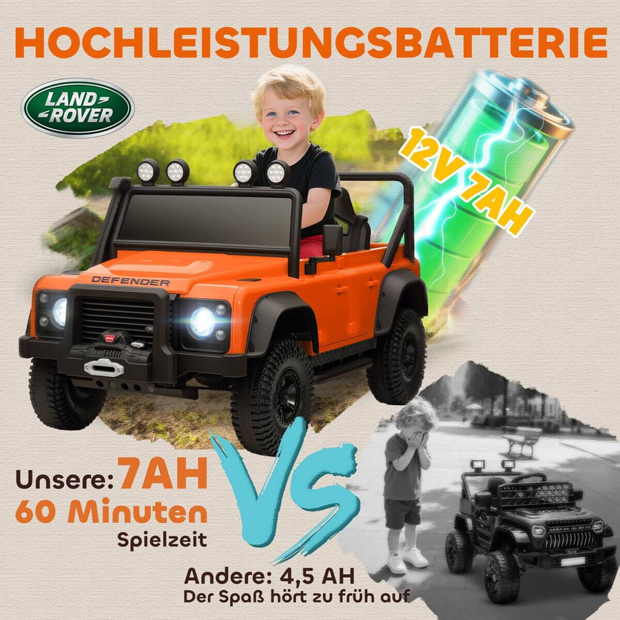 AIYAPLAY Kinder Elektroauto mit Fernbedienung Orange ab 3-5 Jahre - Bild 4
