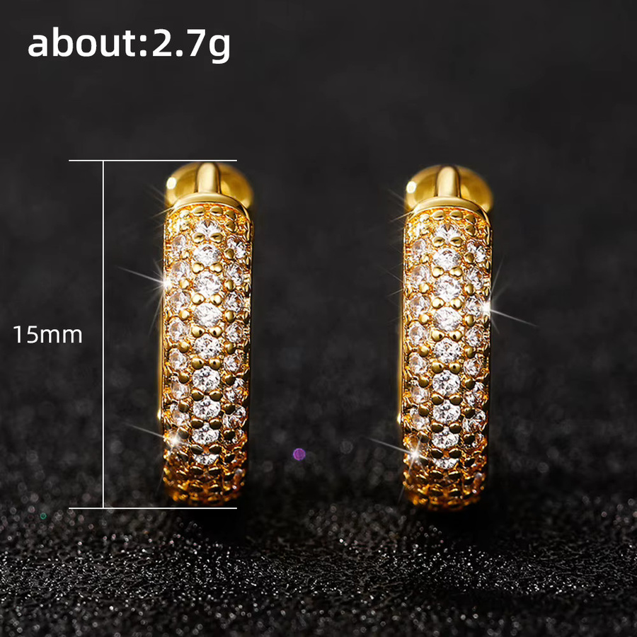 Huitan Luxus Creolen, Gold, Zirkonia, Damen - Bild 3