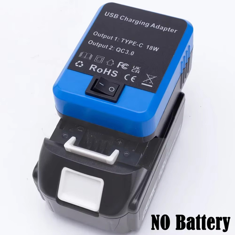 Parkside Adapter-Powerbank in Blau für Milwaukee/Makita 18 V und Parkside X20V Lithium-Batterien mit schneller Ladeschnittstelle für Mobiltelefone und Tablets - Bild 2