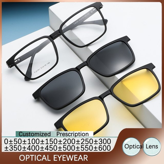 CCspace Korrektionsbrille Clip-On, Vollrand, TR90, Unisex, Schwarz - Bild 1