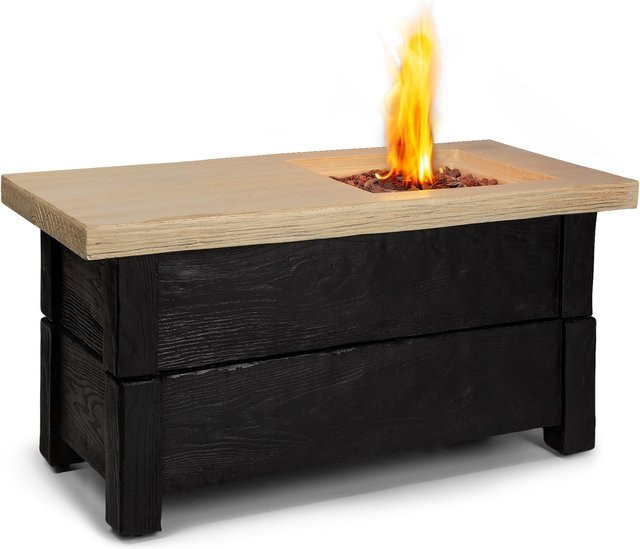 Blumfeldt Corinth Gas-Feuerstelle Fire Table mit Edelstahlbrenner in Silber - Bild 1