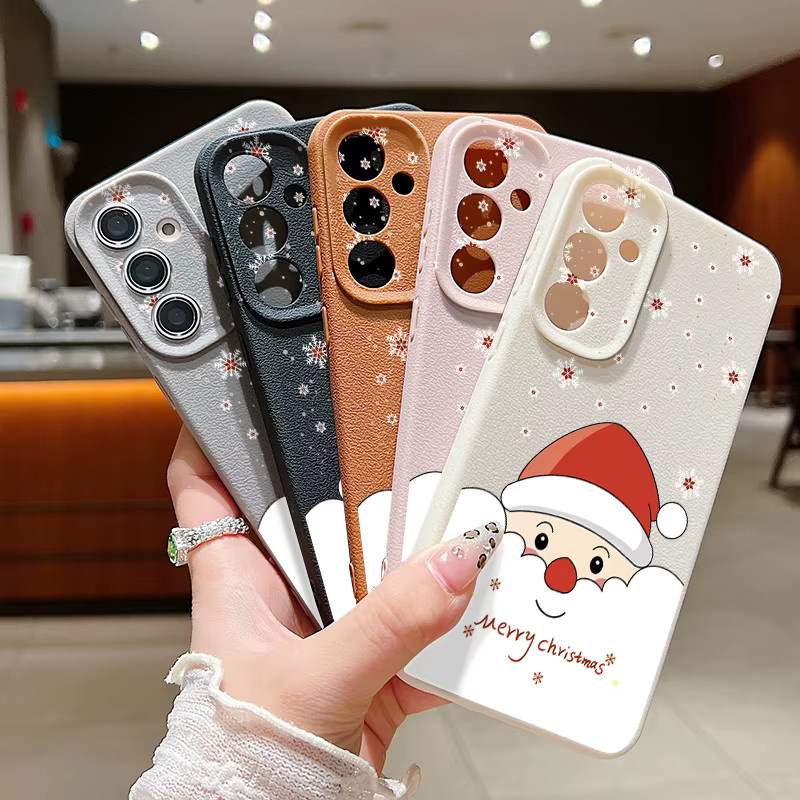MOESOE Weihnachtliche Santa Claus Handyhülle aus TPU für Samsung Galaxy S25 S24 S23 S22 Ultra Plus FE A56 A55 A54 A36 A26 A17 A16 A15 in Schwarz und Mehrfarbig - Bild 3