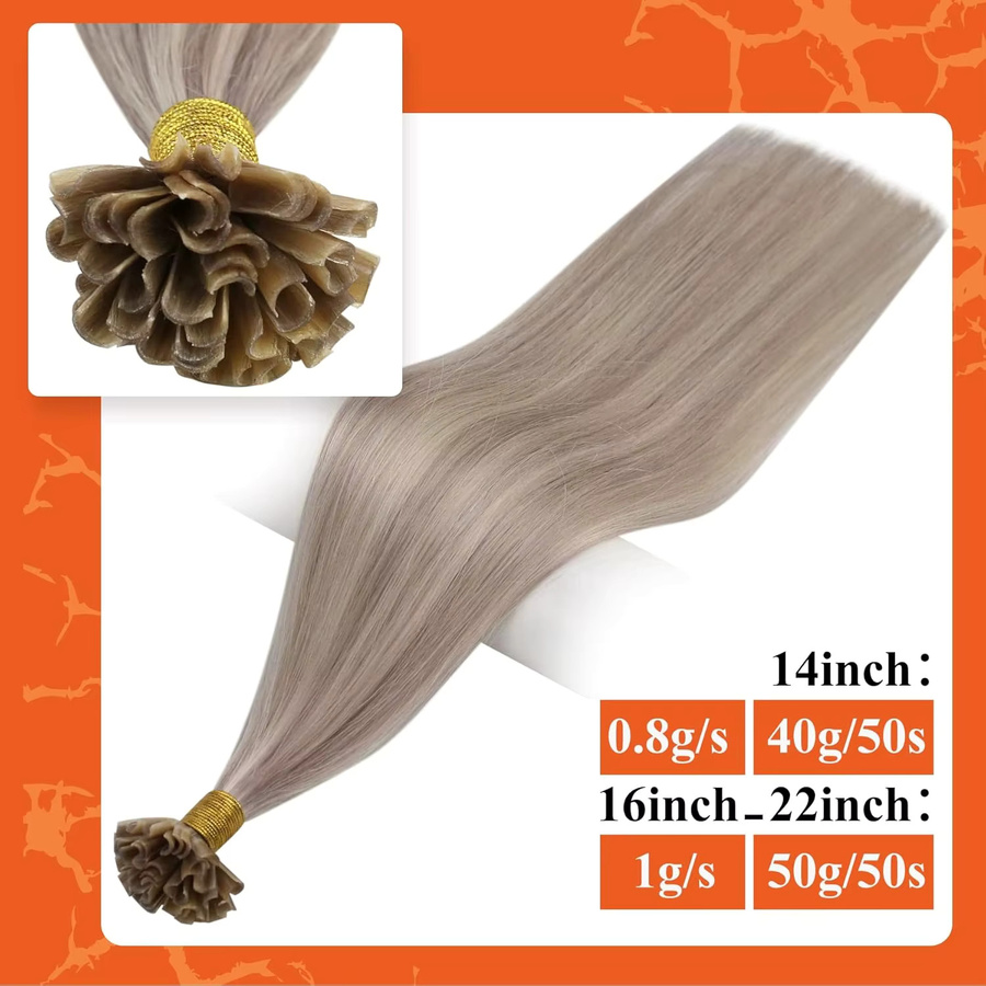 Full Shine Remy Keratin Brasilianische Echthaarverlängerungen, Balayage, U-Spitzen - Bild 4