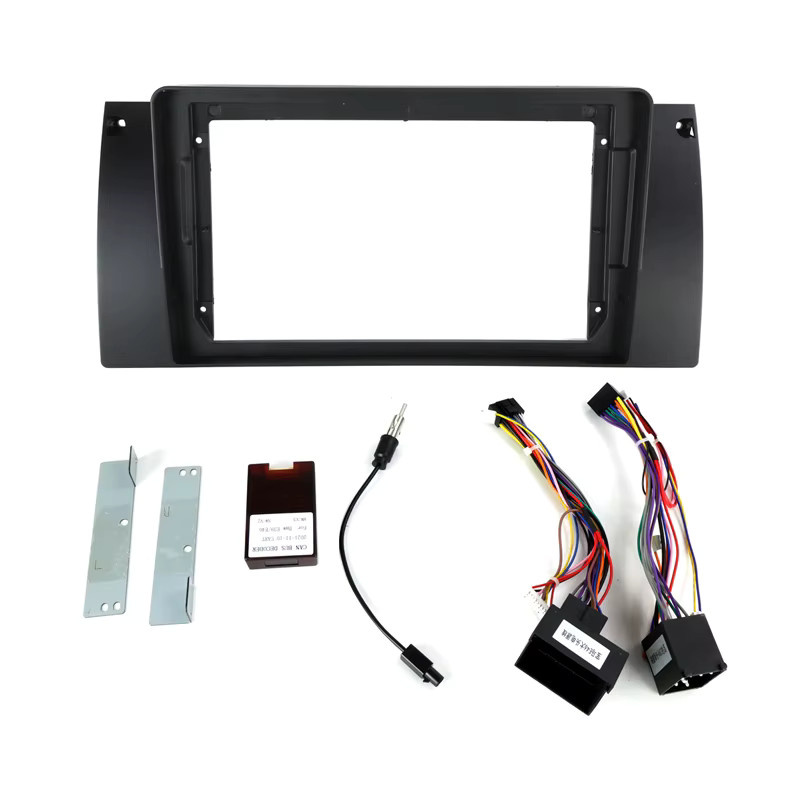 NAVIFANS Autoradio Multimedia Navigations Einbaurahmen Adapter mit Canbus Box Decoder Kit für BMW 5er E38 E39 E53 X5 in Schwarz - Bild 4