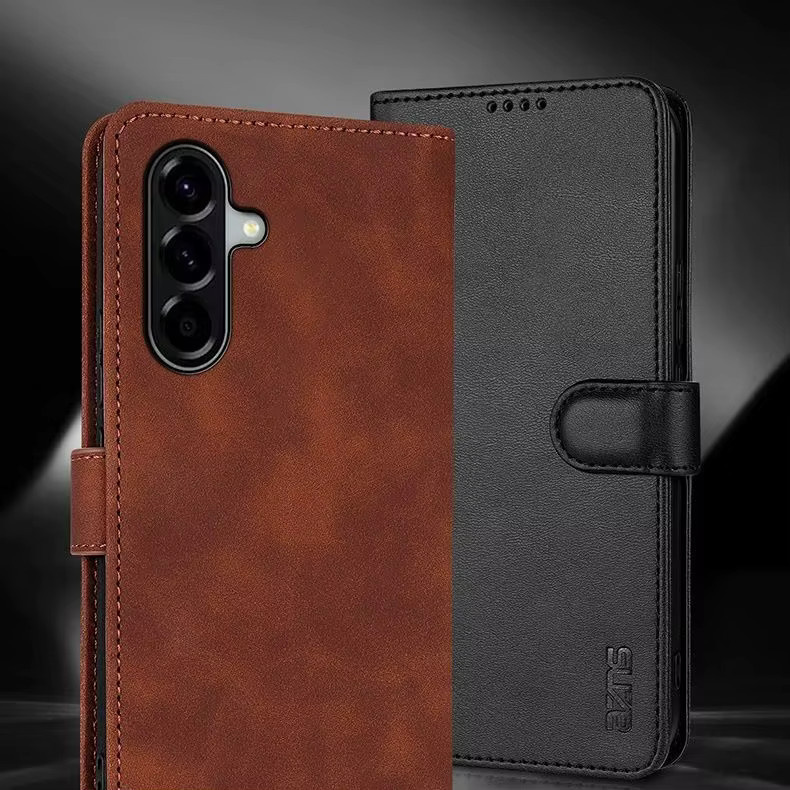 Samsung Galaxy A57 A56 A37 A36 A27 A26 A17 A16 A07 A06 Retro Leder Flip Case mit Kartensteckplatz und Halterung in Blau - Bild 1