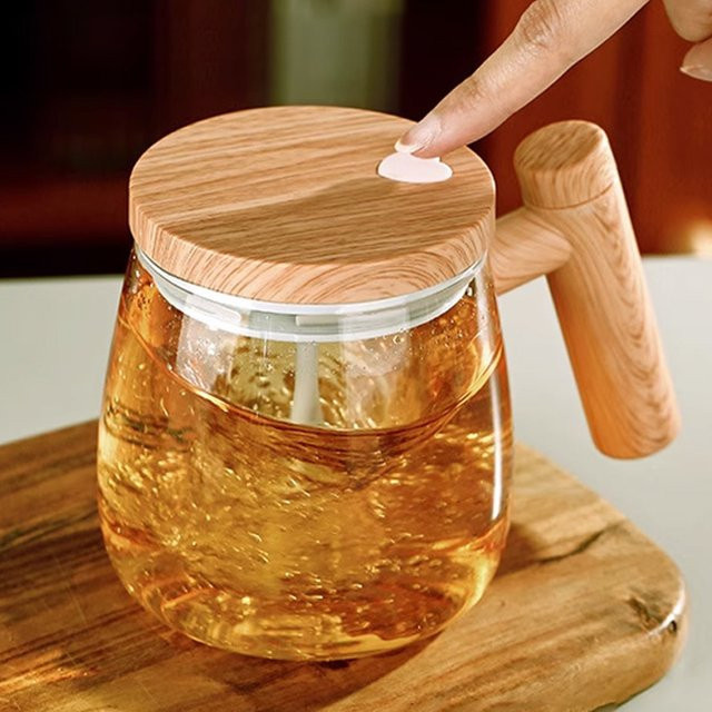 Willstar Selbstrührender Becher aus Glas, 400 ml, Elektrischer Hochgeschwindigkeits-Mischbecher in Transparent, ideal für Kaffee, Milch und Proteinpulver - Bild 1