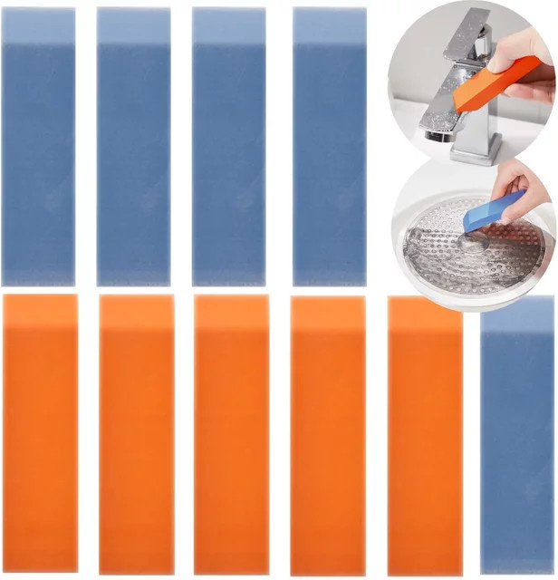 Alloet Kalk-Radiergummi aus Melamin als multifunktionaler Rostentferner für Glas, Badezimmer und Küche, orange, wiederverwendbar für Nass- und Trockenreinigung - Bild 1