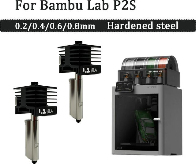 Bambu Lab Hotend Montage-Kit mit austauschbaren Düsen 0,2 mm, 0,4 mm, 0,6 mm und 0,8 mm für P2S 3D-Drucker - Bild 1