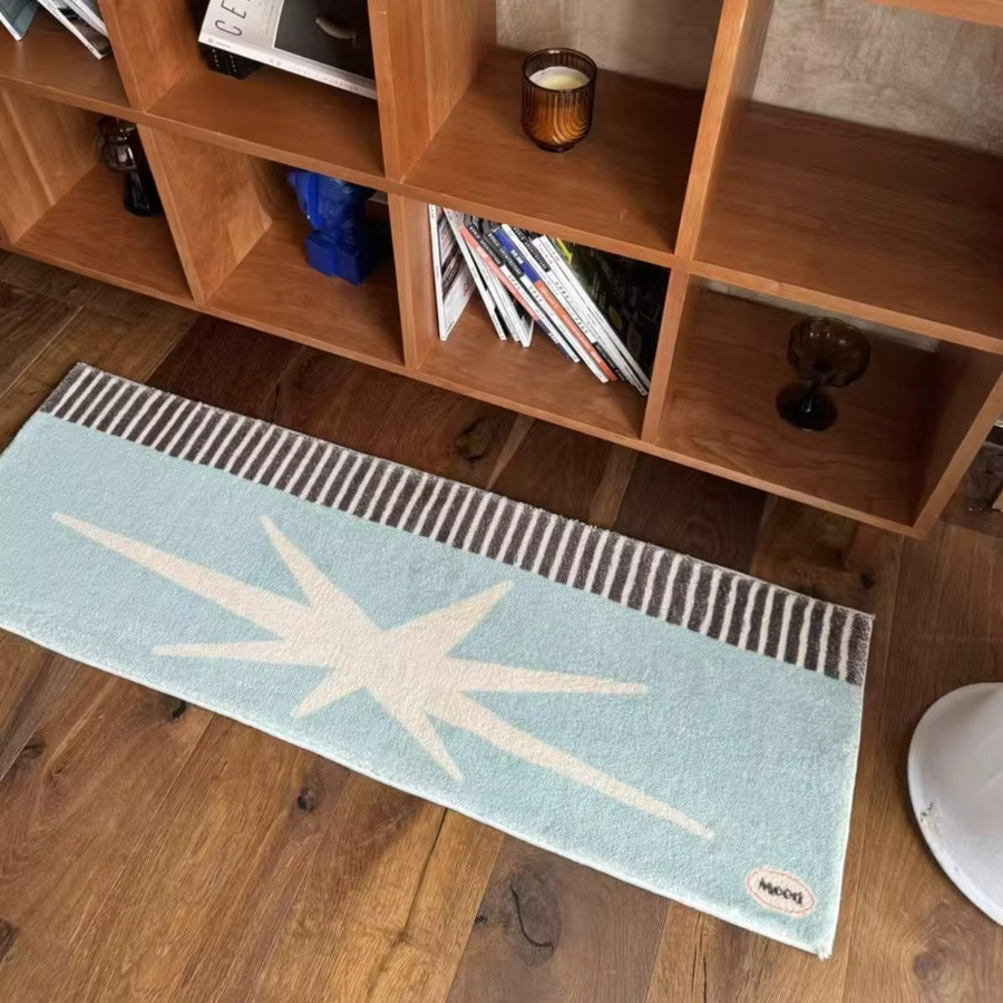 VIKAMA Teppich im Retro-Stil für Wohnzimmer und Schlafzimmer, rechteckige Fußmatte in Vintage-Optik, B/T/H: 120 x 40 x 1,6 cm - Bild 2