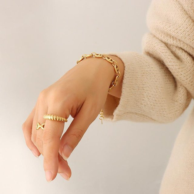 VantaGoods Armband, Titanstahl, 18 Karat vergoldet, Gold, Damen - Bild 1