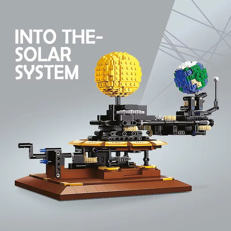 HUATEC DIY Bausteine Modell Sonnensystem Erde und Mond in Umlaufbahn, Mehrfarbig - Bild 2