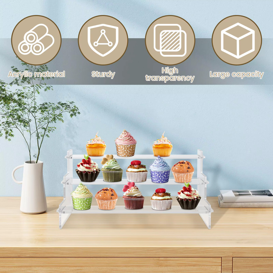 Willstar 3er Set Acryl Display Ständer Transparent für Schmuck, Kosmetik und Blind Box Organizer - Bild 3