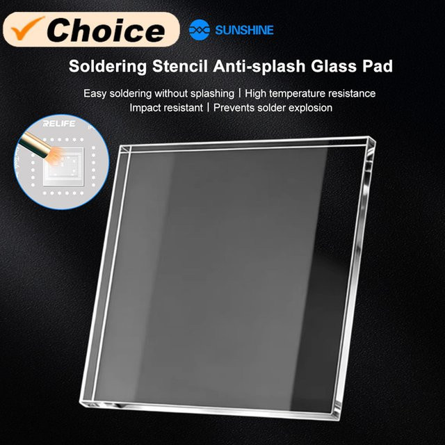 SUNSHINE Anti-Blowout Reballing Pad aus Glas in Weiß für BGA CPU GPU Chip Handy-Reparatur, B/B/H: 20 x 20 mm - Bild 1