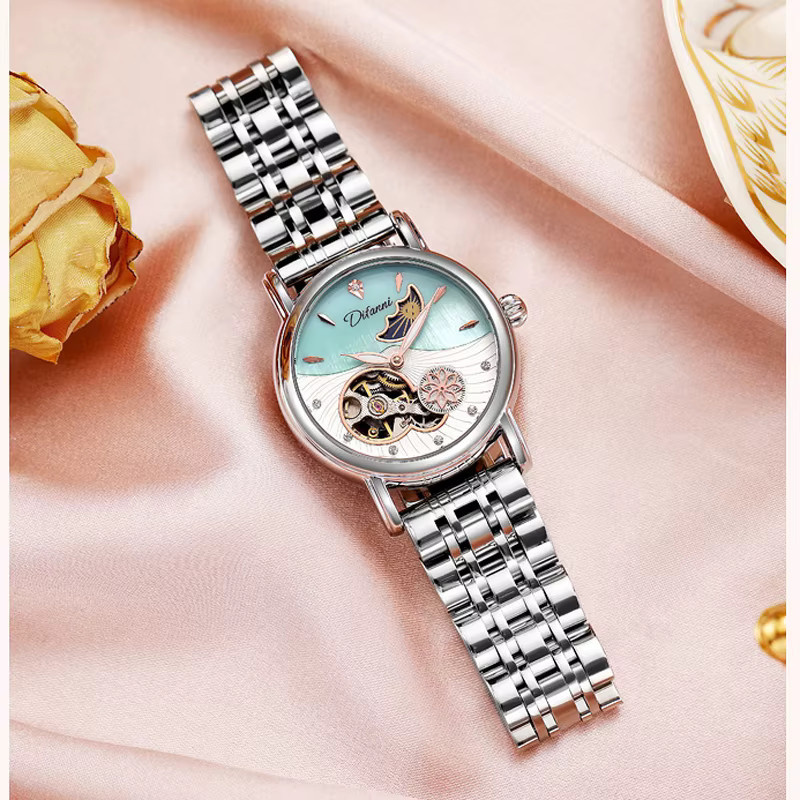 AILANG Armbanduhr Automatik, Edelstahl, Bicolor, Mondphase, Damen - Bild 2