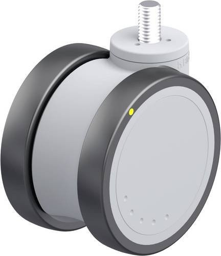 Blickle Kunststoff-Doppelrolle LKDG-PATH 100K-ELS-GS12 in Grau und Silber mit 100mm Rad-Durchmesser und 100kg Tragfähigkeit - Bild 1