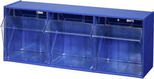 Allit Klappkasten-Magazin VarioPlus ProFlip 3, Blau, Transparent, B: 60,0 cm, H: 24,0 cm, T: 20,0 cm - Bild 1