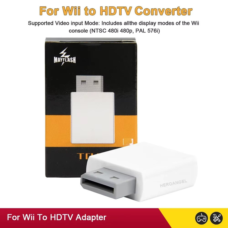 Mayflash Wii zu HDMI Konverter in Weiß für 1080p und 720p Videoausgang mit 3,5 mm Audioanschluss - Bild 2