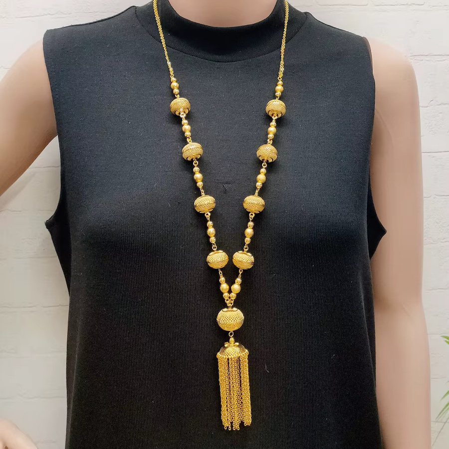 GDJWRI Schmuckset, Ohrringe, Halskette, Goldfarben, Unisex - Bild 2