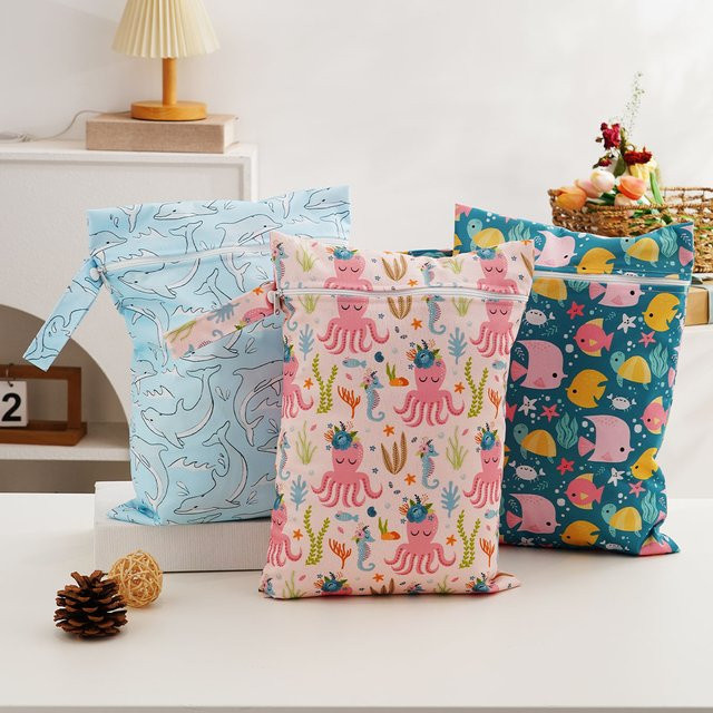 Happyflute Baby-Windeltasche aus Textil, wasserdichte Windel-Aufbewahrungstasche mit Trageriemen für zu Hause und auf Reisen - Bild 1