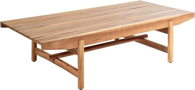 Beliani Gartentisch GIAVENO aus Akazienholz in Heller Holzfarbe, B/T/H: 145 x 79 x 38 cm - Bild 1